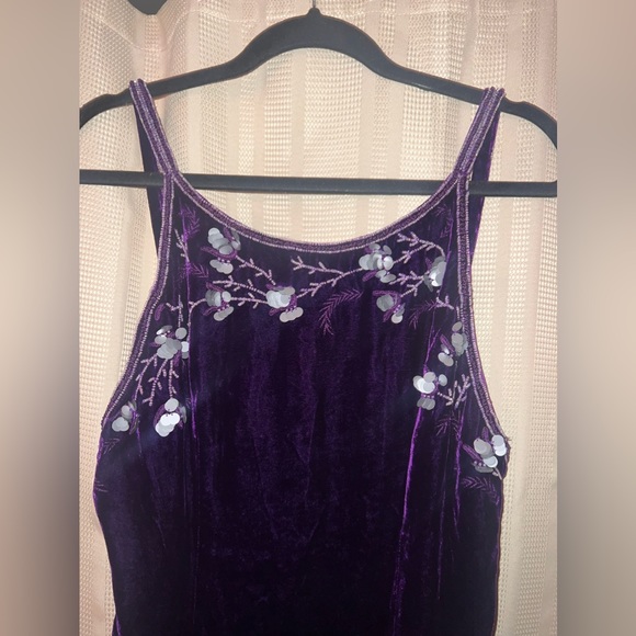 Anopia Collezioni size 8 purple velvet/silk dress - Picture 3 of 5